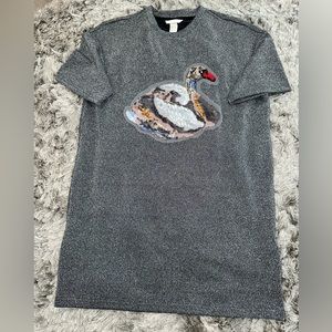 H&M glitter shirt dress